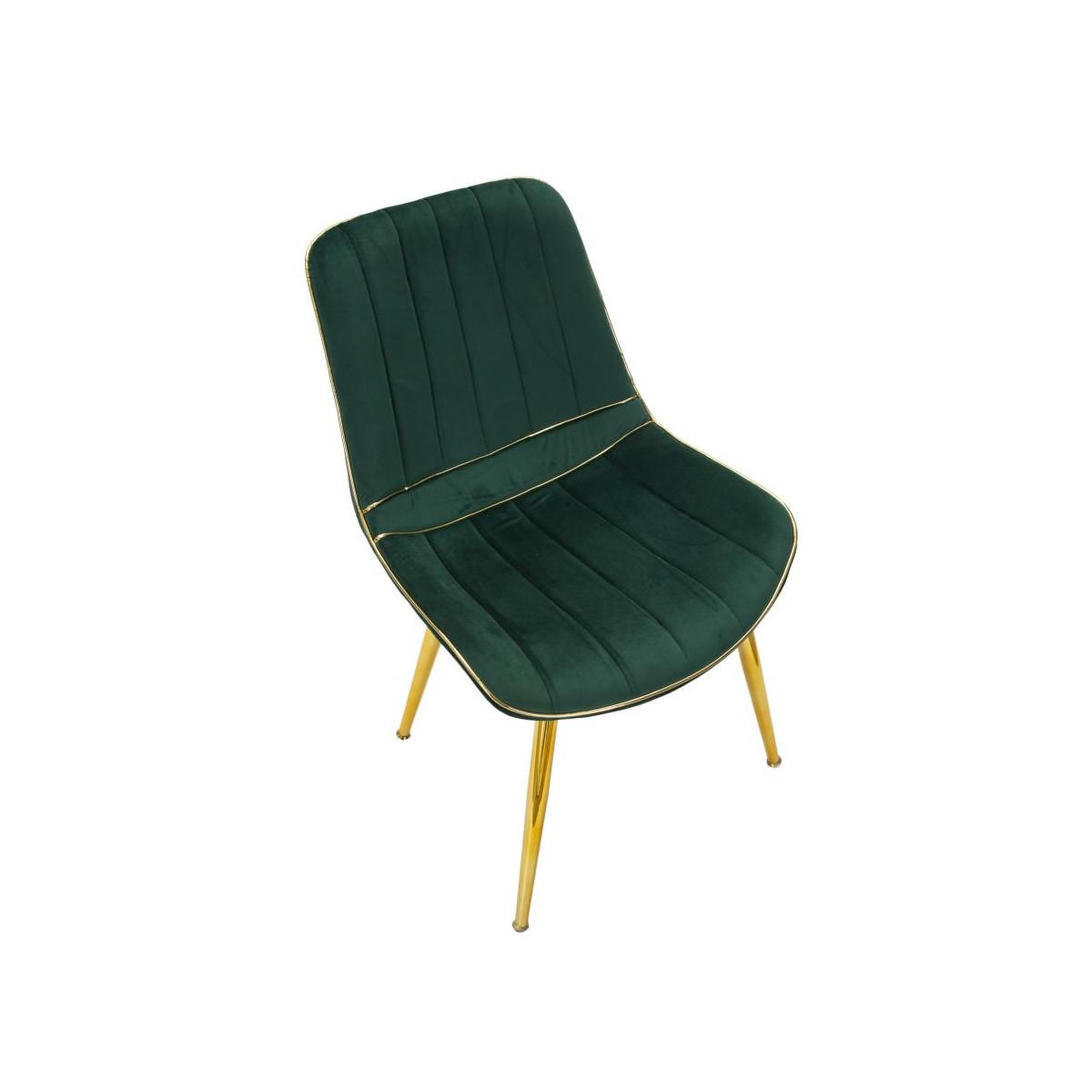 Voir la diapositive 6 : Paris Prix Lot de 2 chaises en tissu  paris  79cm vert & or