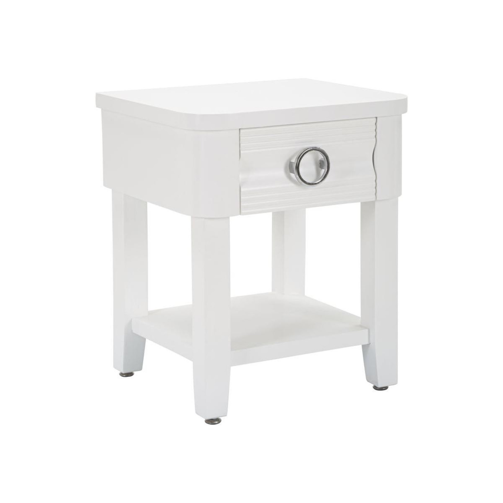 Paris Prix Table de chevet en bois  shine  54cm blanc