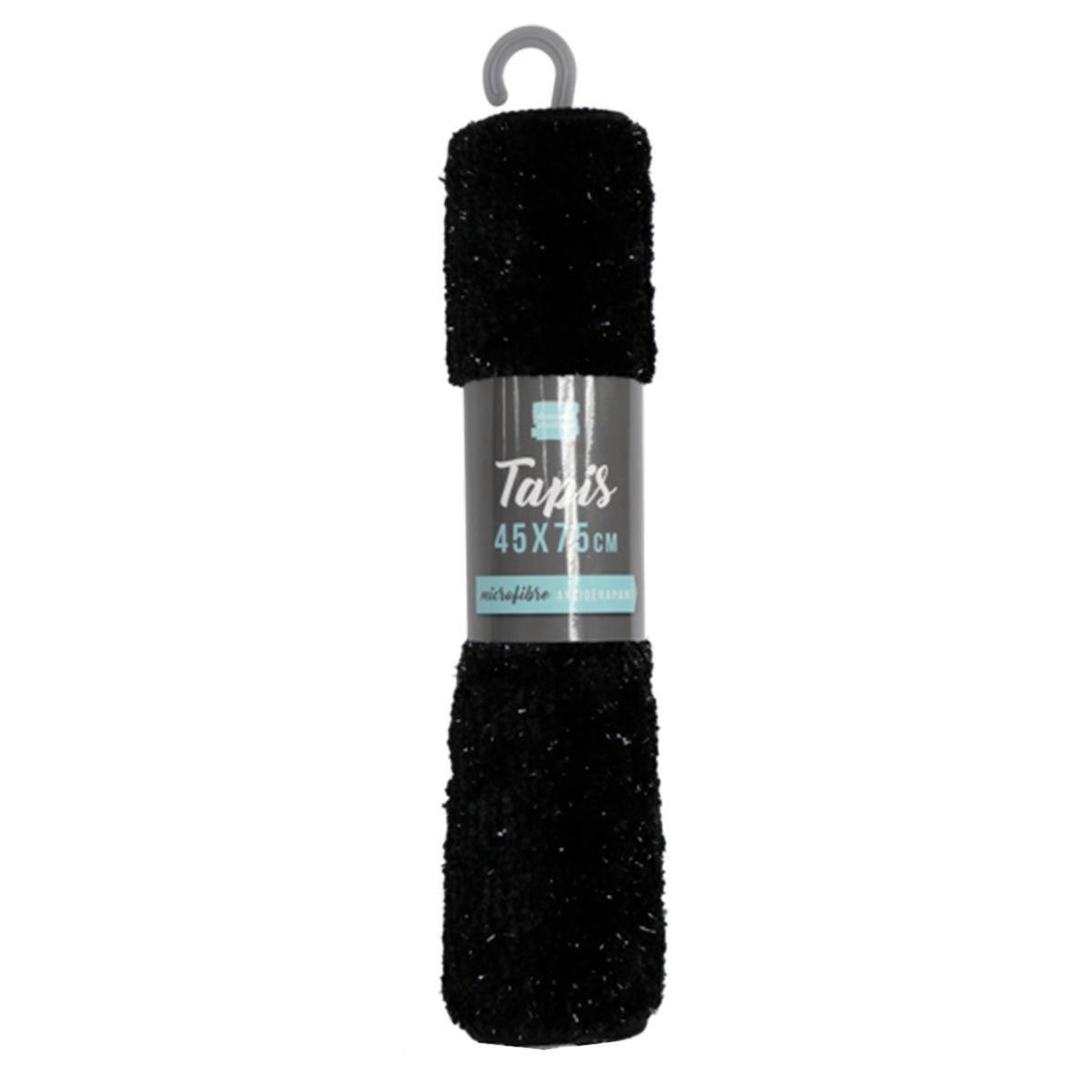 Voir la diapositive 3 : Douceur d'Intérieur Tapis de bain microfibre  métallisé  45x75cm noir