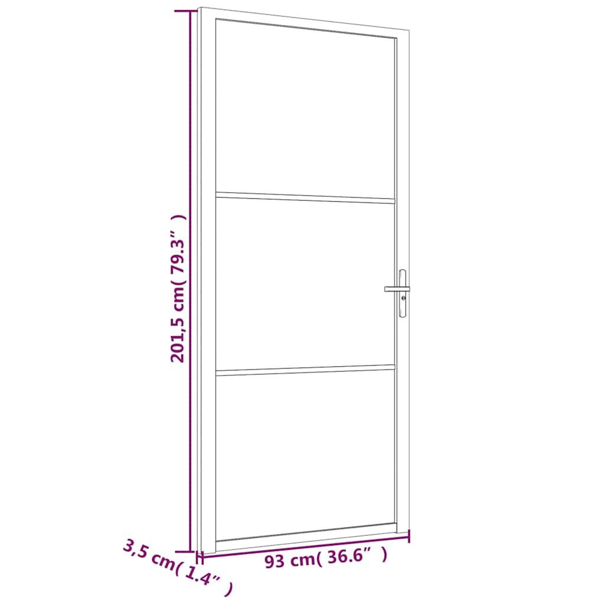 Voir la diapositive 6 : VIDAXL Porte interieure 93x201,5 cm blanc verre esg et aluminium