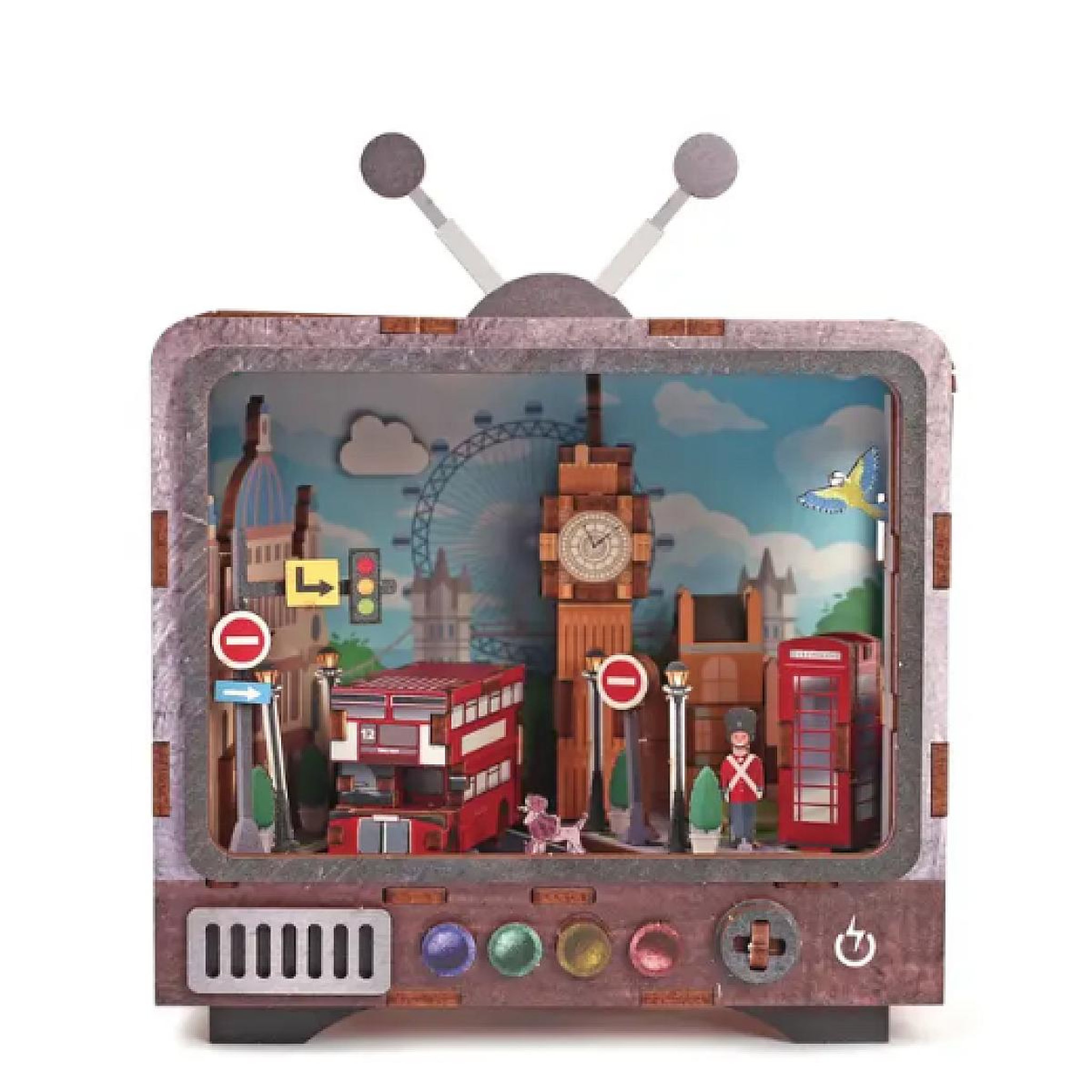Voir la diapositive 2 : Graine créative Maquette bois 3D - TV Londres