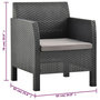 Voir la diapositive 6 : VIDAXL Salon de jardin 3 pcs avec coussins PP Rotin Anthracite