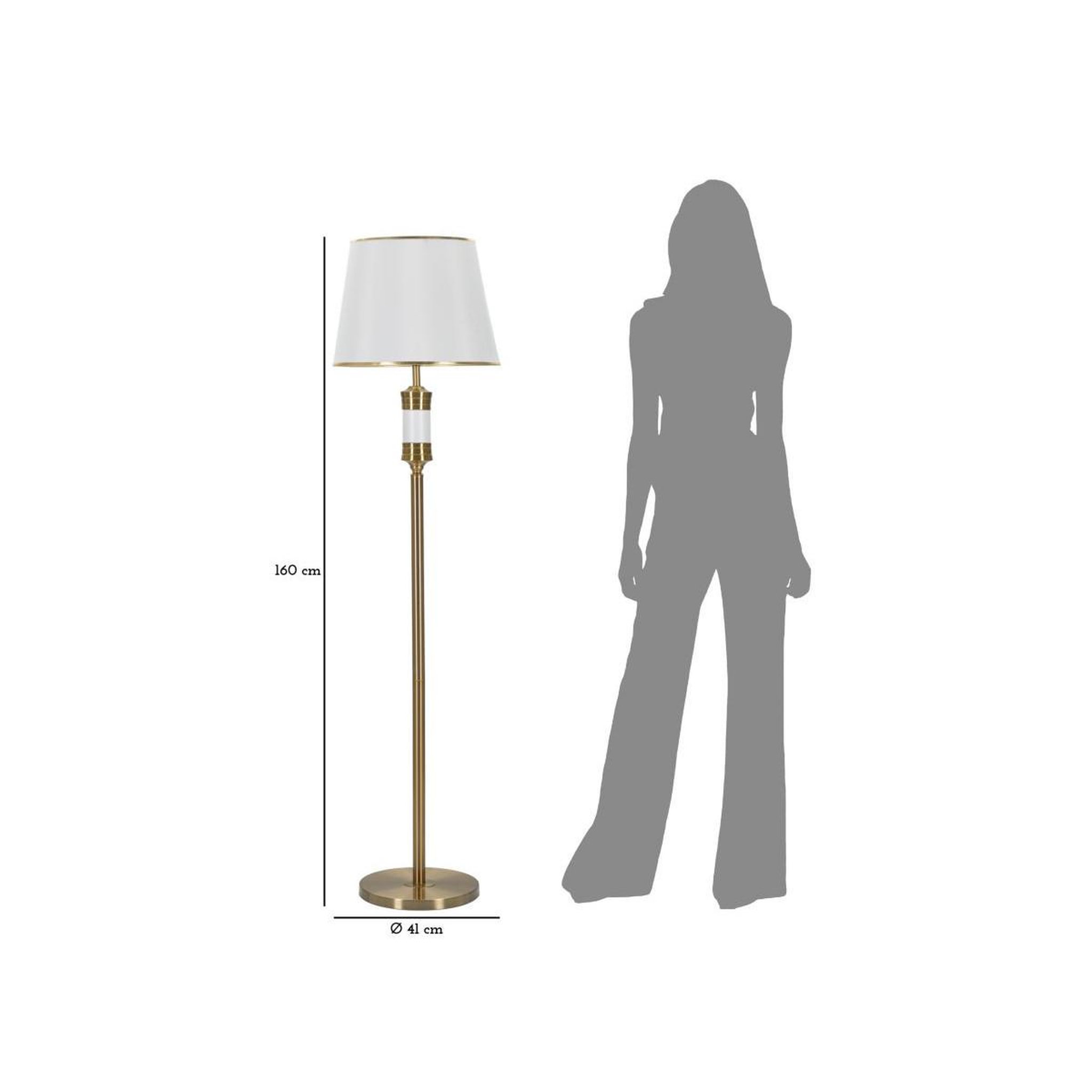 Voir la diapositive 6 : Paris Prix Lampadaire en métal  whity  160cm blanc & or