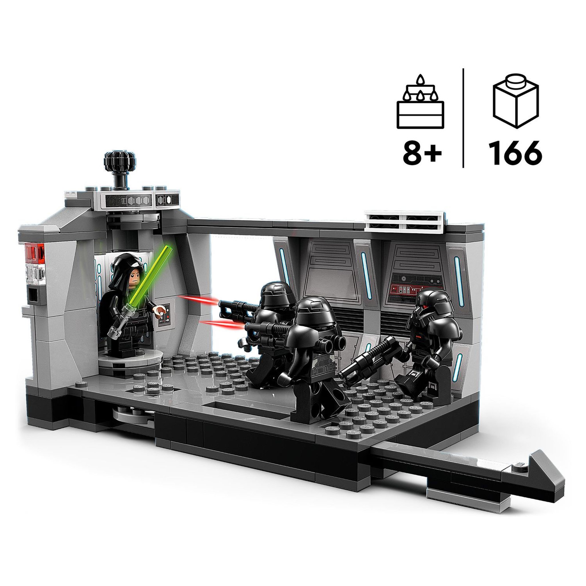 Voir la diapositive 4 : LEGO Star Wars 75324 L&rsquo;Attaque des Dark Troopers, Jouet Mandalorian à Construire Avec Minifigure Luke Skywalker et Son Sabre Laser