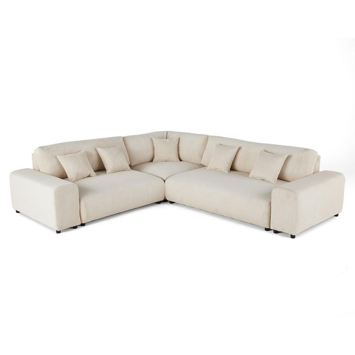 LISA DESIGN Garance - canapé modulable d'angle gauche - 5 places - en velours côtelé