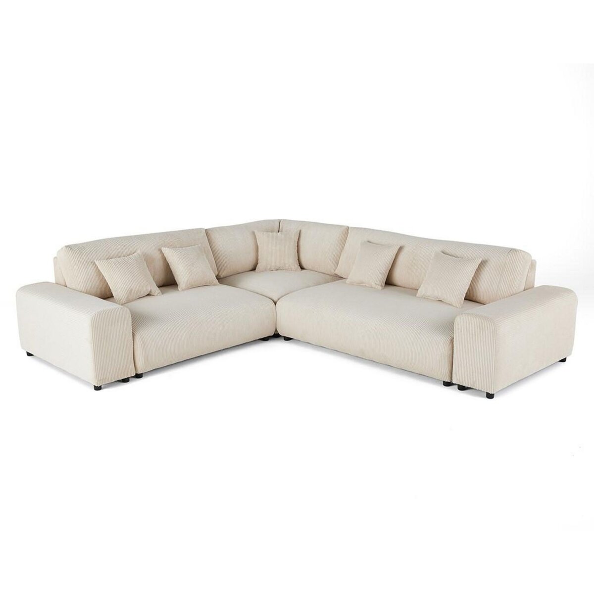 LISA DESIGN Garance - canapé modulable d'angle gauche - 5 places - en velours côtelé