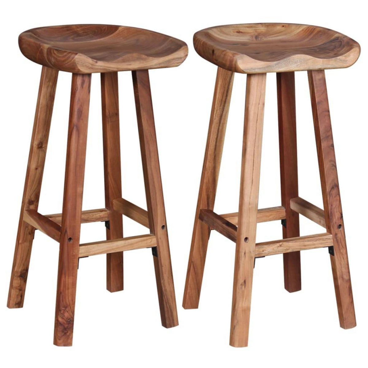 VIDAXL Tabourets de bar lot de 2 bois d'acacia massif