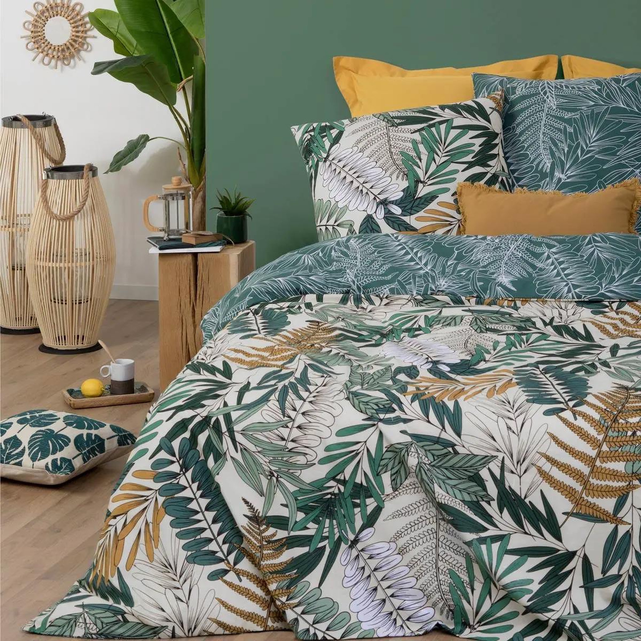 Voir la diapositive 3 : ATMOSPHERA Parure de lit 3 pièces  tropik  260x240cm vert