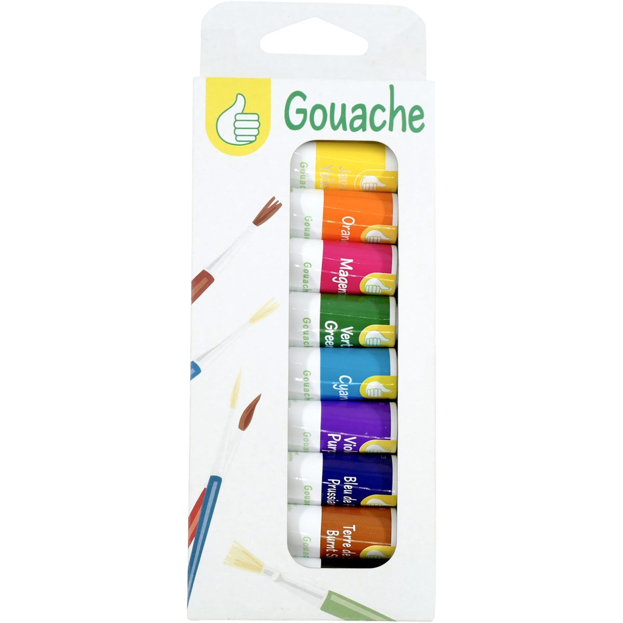 POUCE Lot de 10 tubes de gouache 10ml