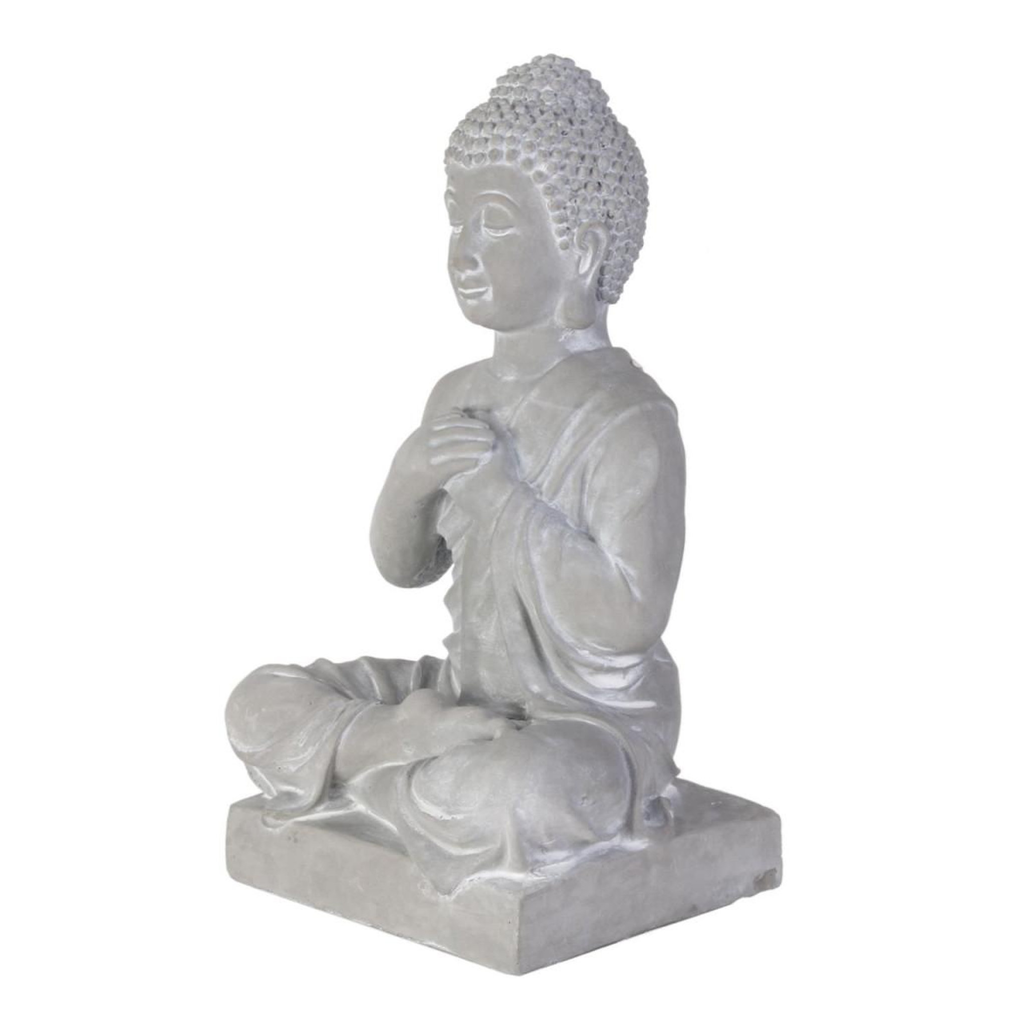 Voir la diapositive 2 : The Home Deco Factory Statuette déco  bouddha assis  27cm gris
