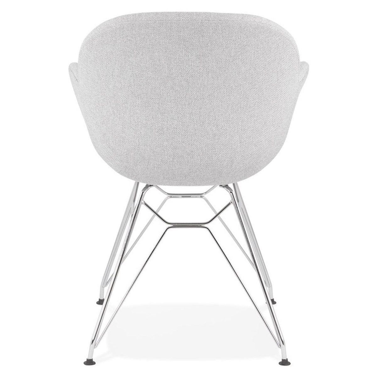 Paris Prix Chaise Design Tissu  Gamo  85cm Gris & Chromé