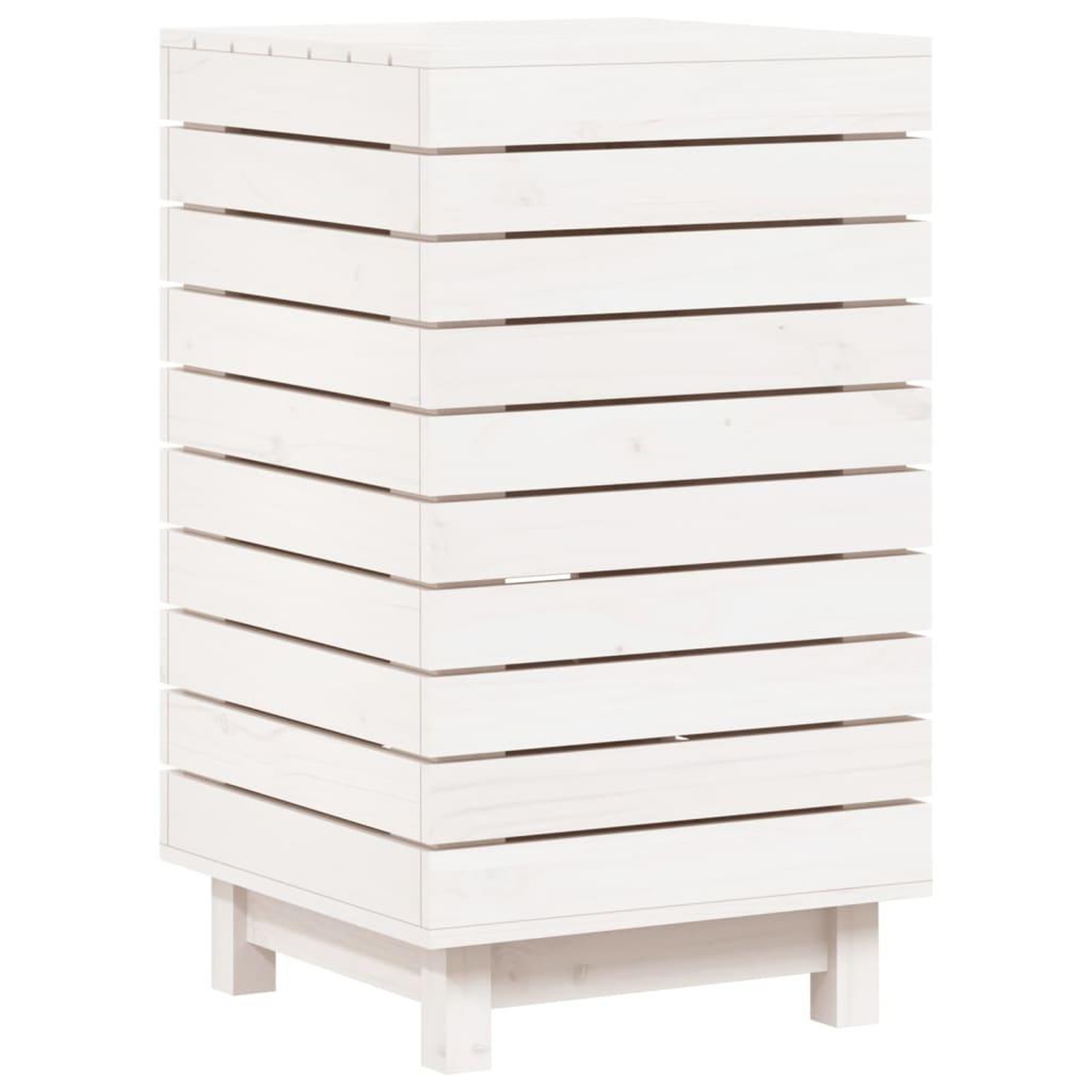 Voir la diapositive 2 : VIDAXL Panier a linge blanc 44x44x76 cm bois massif de pin