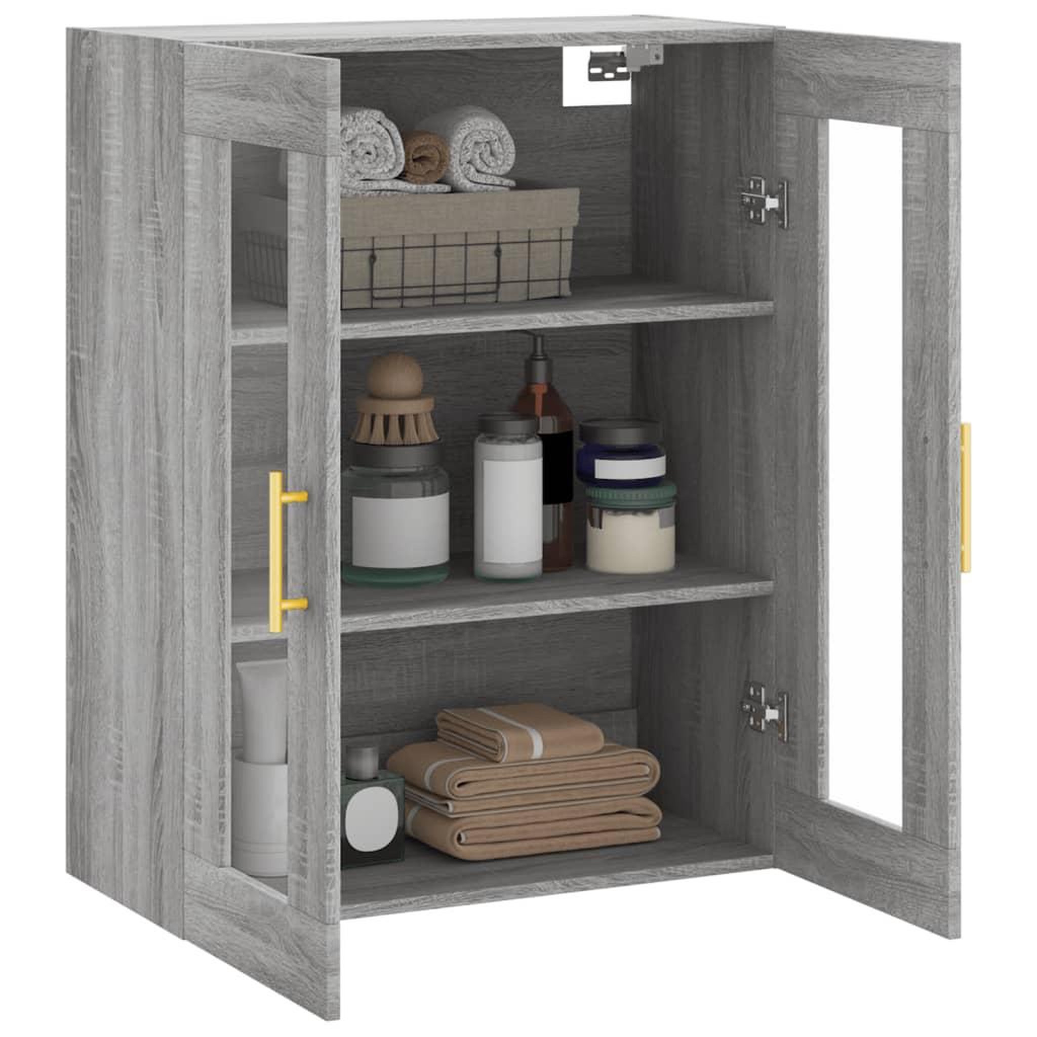 Voir la diapositive 5 : VIDAXL Armoire murale sonoma gris 69,5x34x90 cm