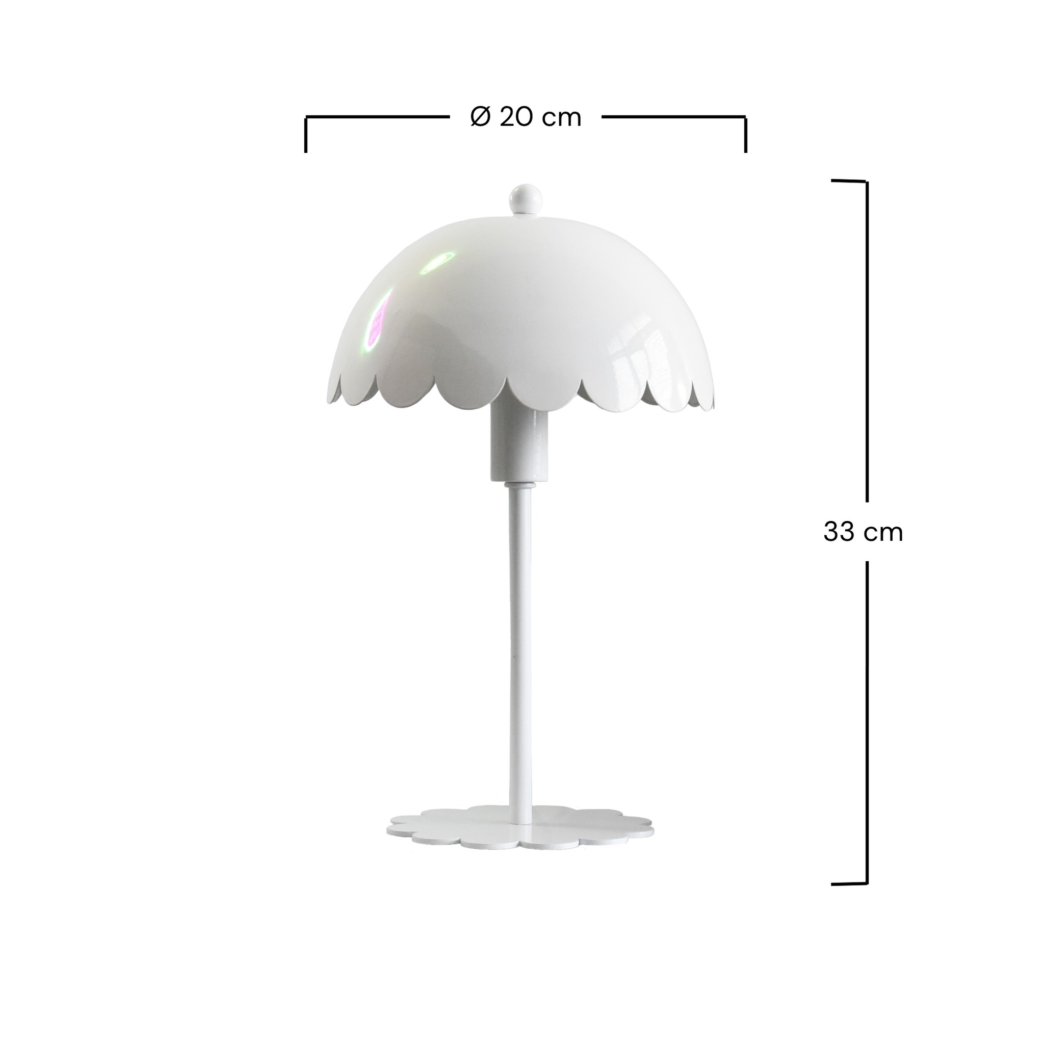 Voir la diapositive 4 : MAISON PAVANE Lampe à poser en métal blanc-margot