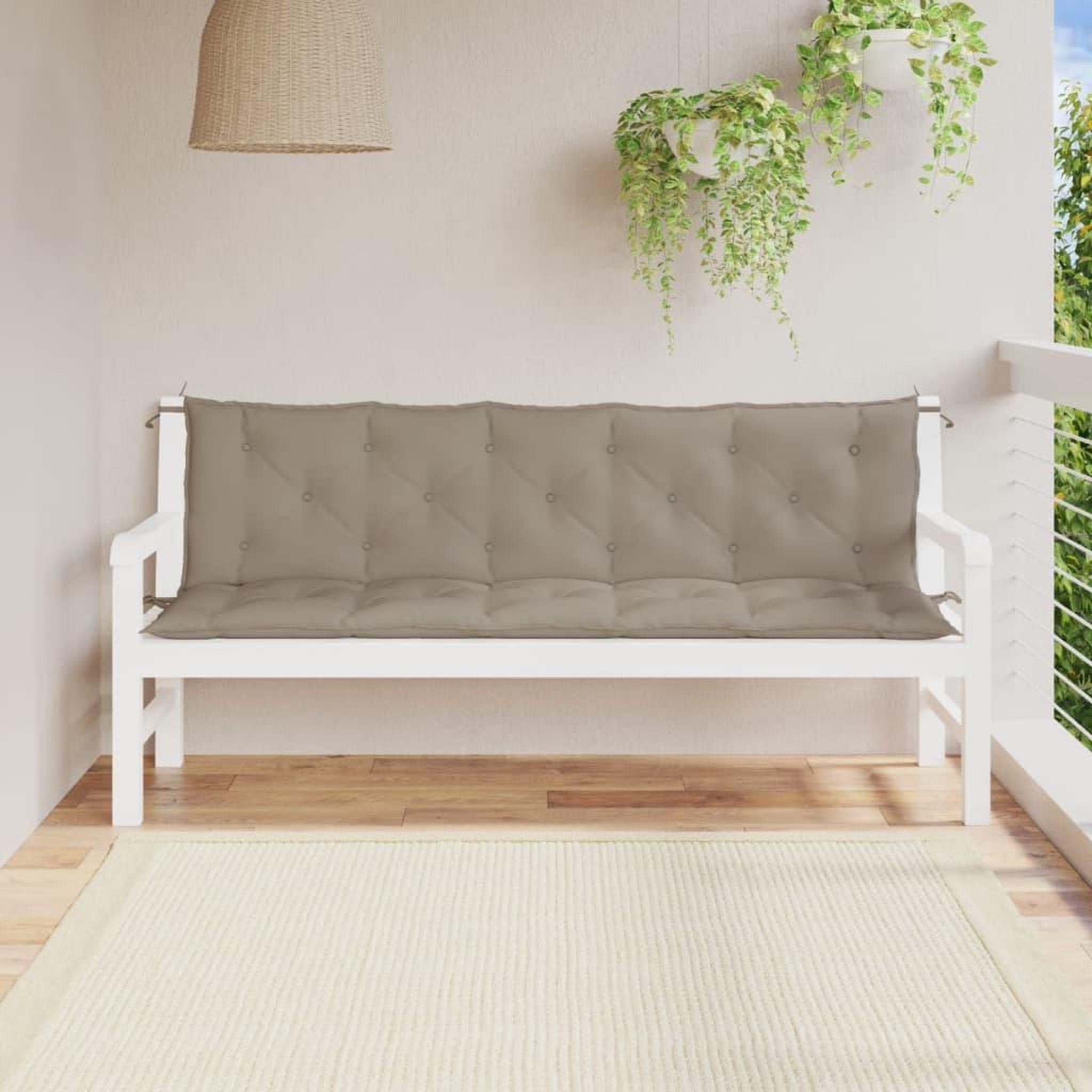 VIDAXL Coussins de banc jardin lot de 2 taupe 180x50x7 cm tissu Oxford