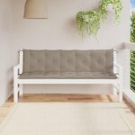 VIDAXL Coussins de banc jardin lot de 2 taupe 180x50x7 cm tissu Oxford