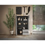 Voir la diapositive 3 : BEST MOBILIER Jules - buffet haut - 2 portes et 2 étagères - 106x177 cm