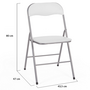 Voir la diapositive 6 : ID MARKET Lot de 6 chaises pliantes KITY blanches en PU