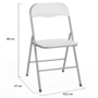 Voir la diapositive 6 : ID MARKET Lot de 6 chaises pliantes KITY blanches en PU