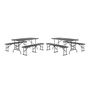 Voir la diapositive 1 : SWEEEK Lot de 2 tables de réception pliantes acier 2 bancs Fiesta 180cm gris foncé