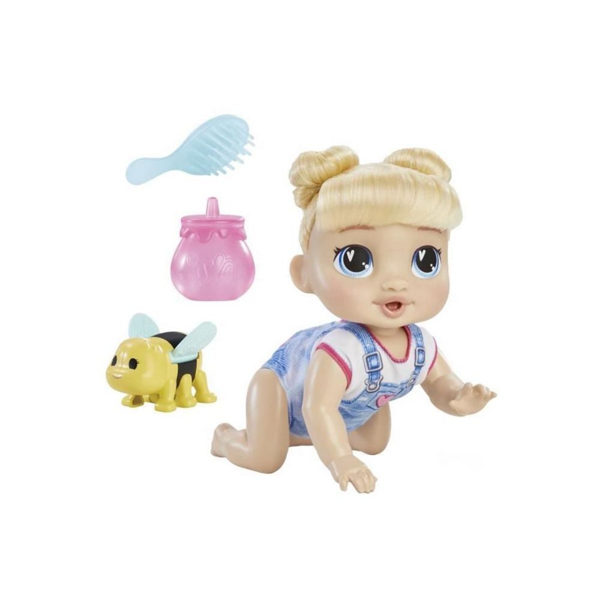 BABY ALIVE Baby Alive, Harper Hugs Marche a 4 pattes, poupée électronique de 27  cm marchant a 4 pattes, cheveux blonds, a partir de 3