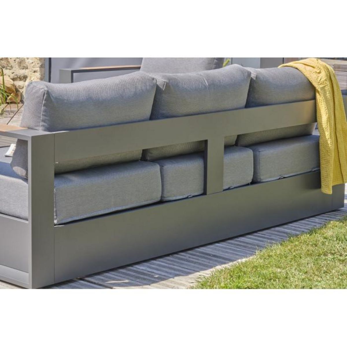 Paris Prix Salon de Jardin 5 Places  Mandelieu  225cm Gris Anthracite