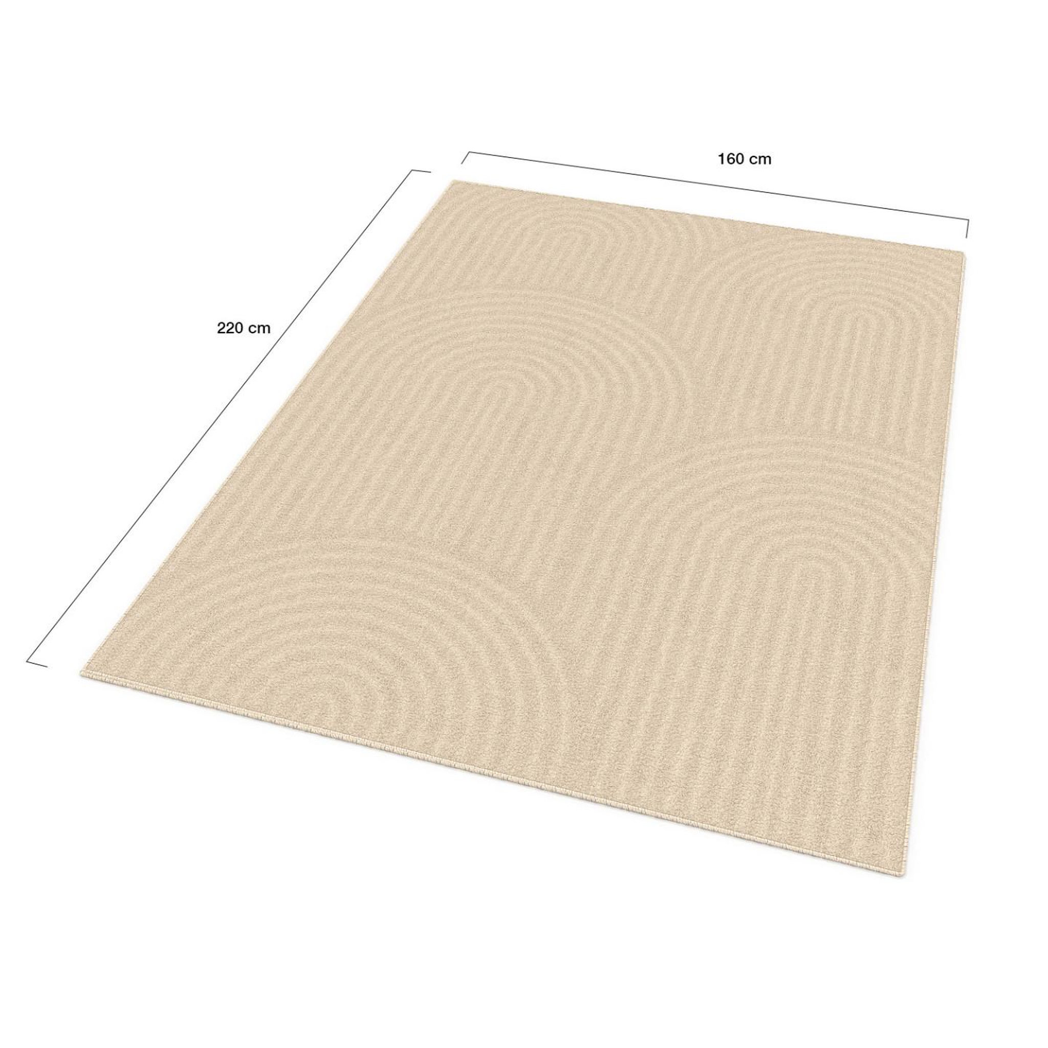 Voir la diapositive 5 : ID MARKET Tapis d'intérieur rectangle jada à motifs circulaire beige 160 x 220 cm