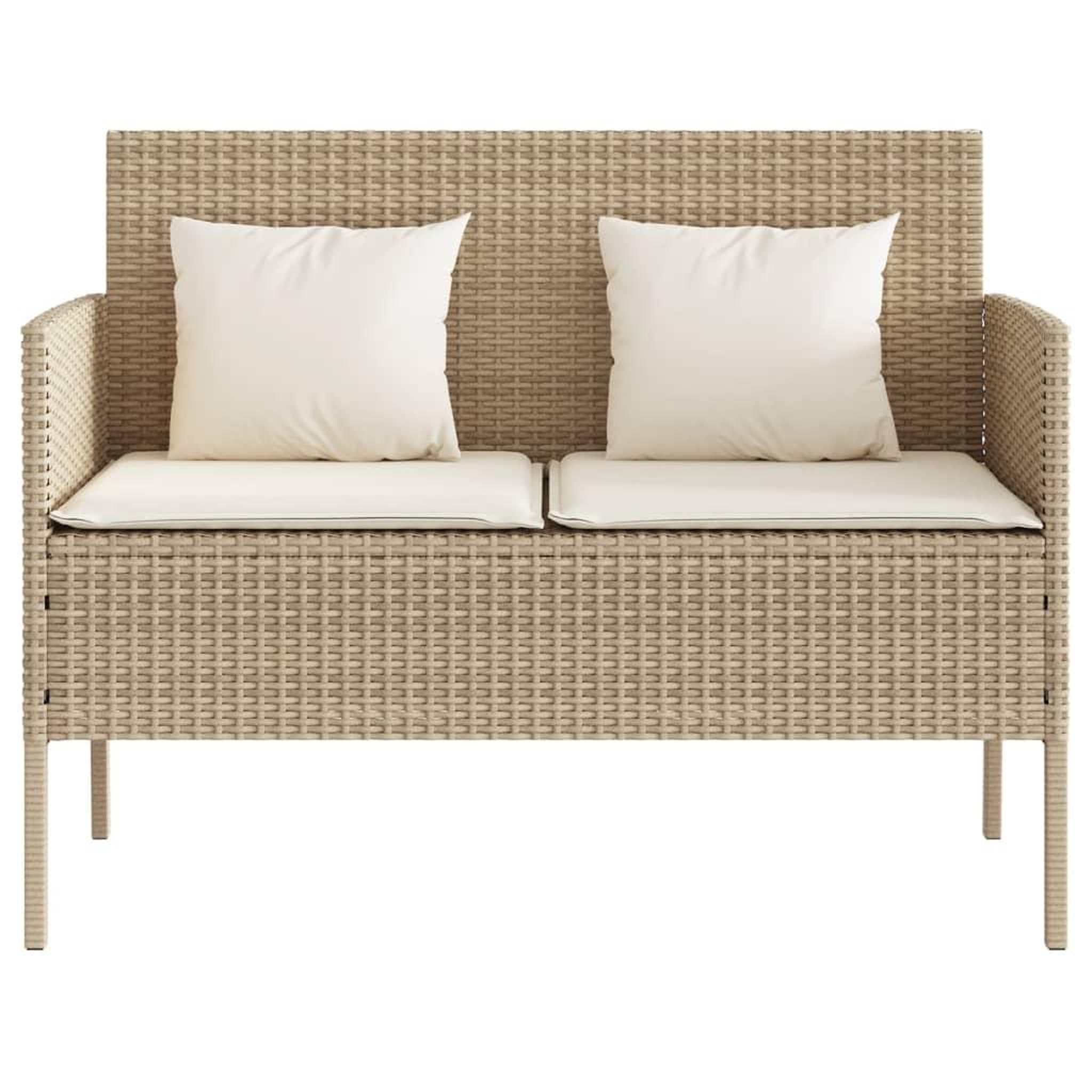 Voir la diapositive 4 : VIDAXL Banc de jardin avec coussins beige resine tressee