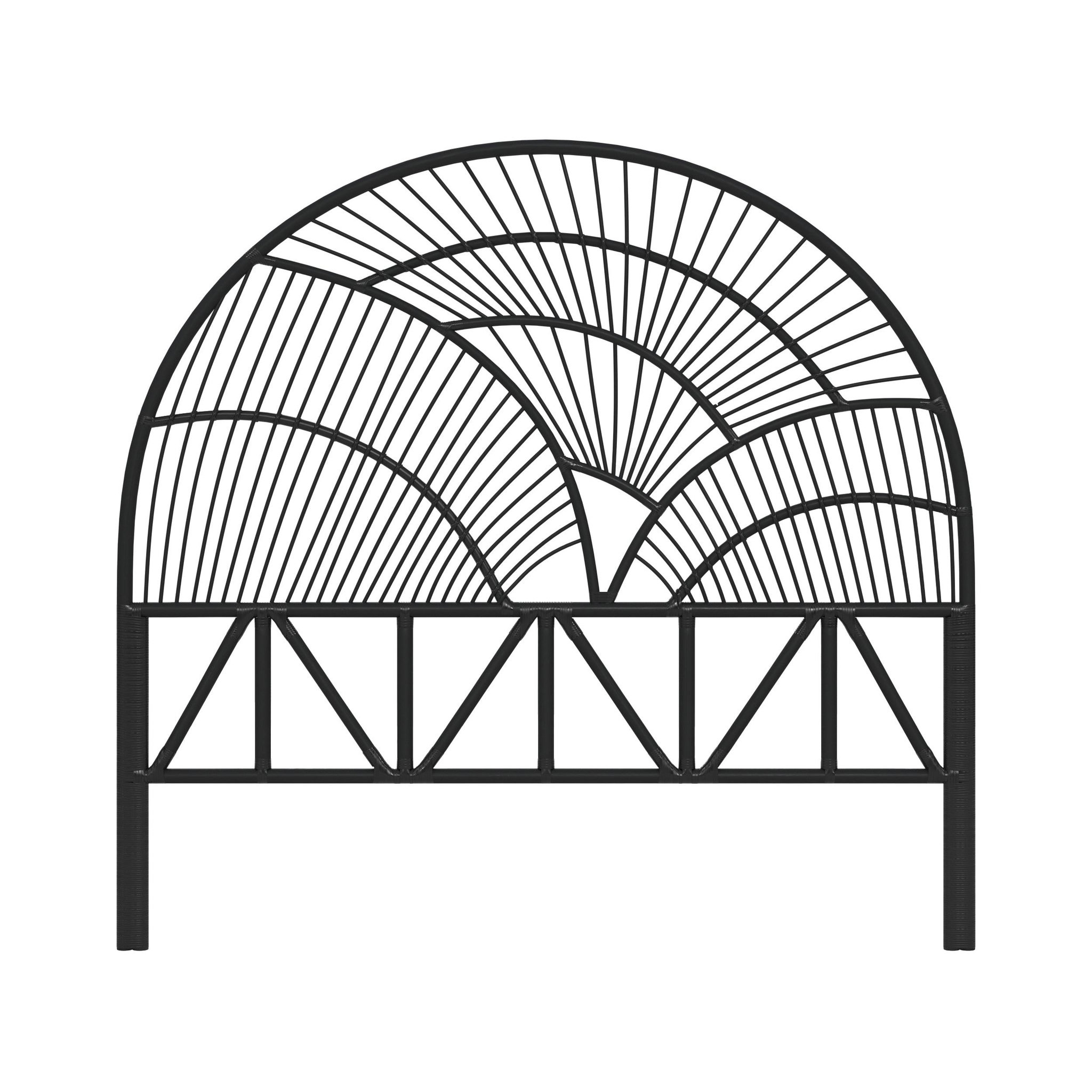 MAISON PAVANE Tête de lit en rotin noir 160 cm-Séléné