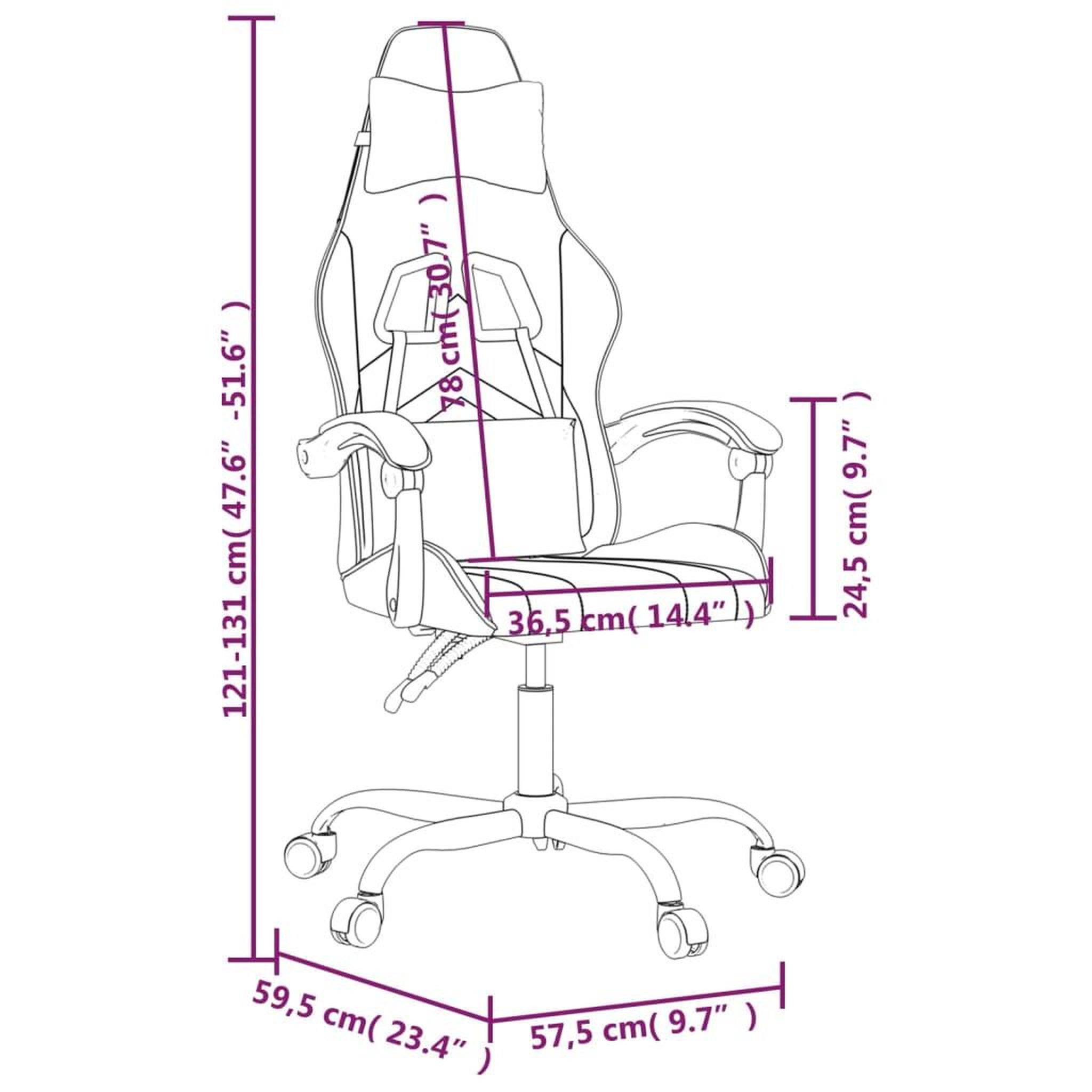Voir la diapositive 6 : VIDAXL Chaise de jeu Noir et bleu Similicuir