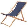 Voir la diapositive 1 : VIDAXL Chaise pliable de plage Tissu et cadre en bois Bleu