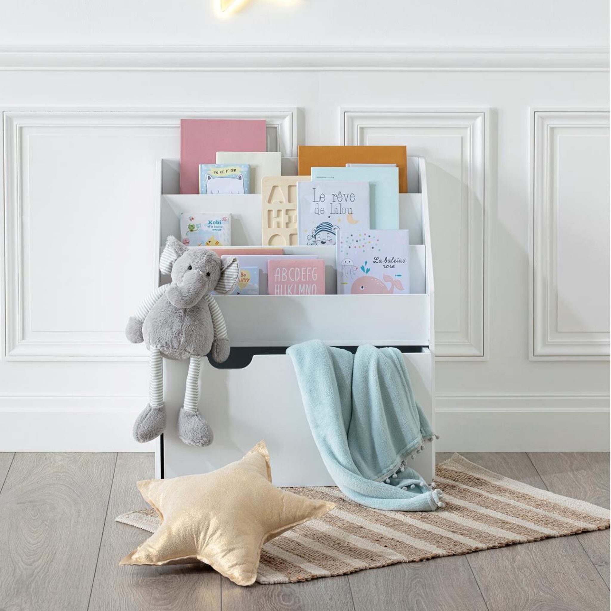 Voir la diapositive 3 : Atmosphera Kids Bibliothèque enfant  boy  70cm blanc