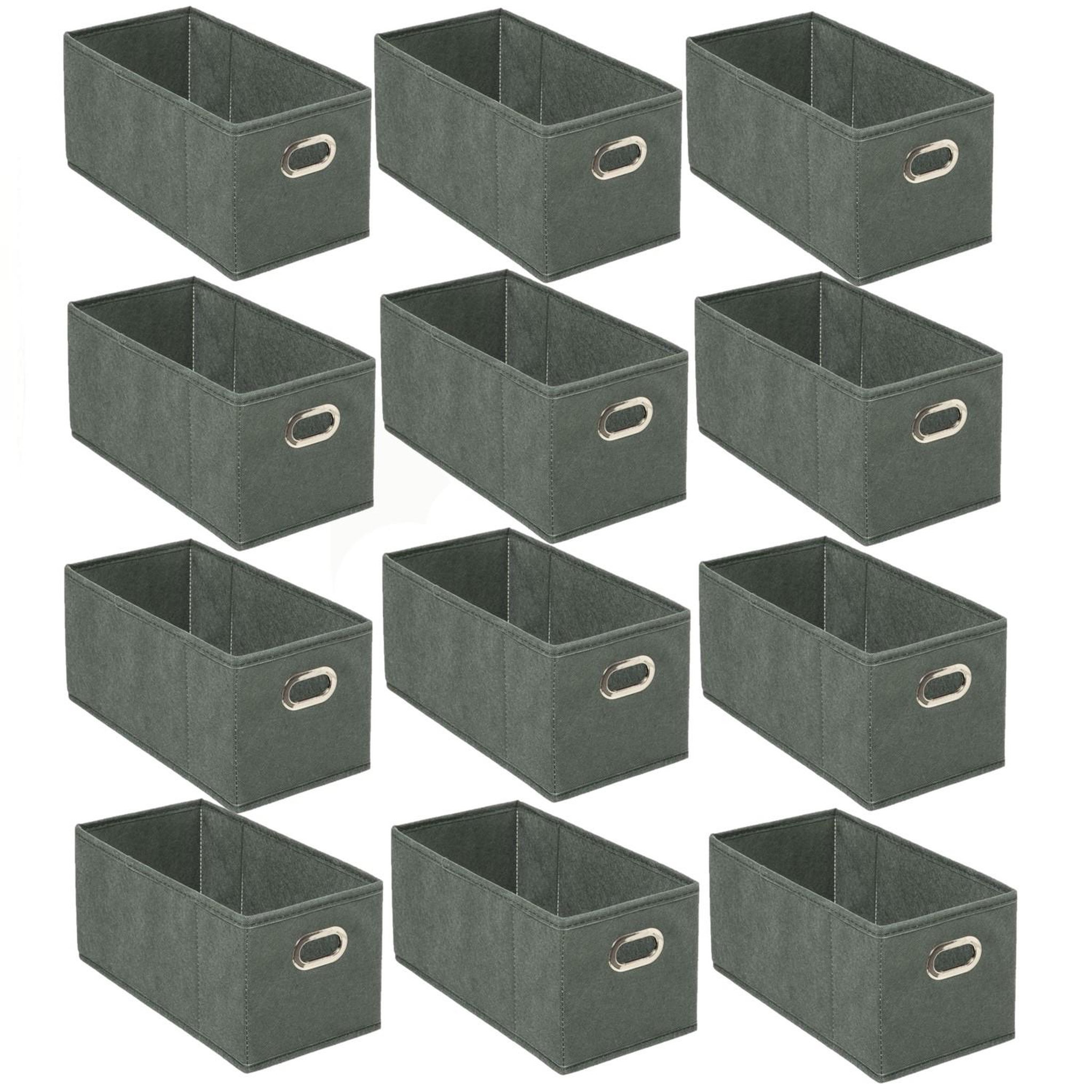 Voir la diapositive 1 : TOILINUX Lot de 12 paniers de rangement en tissu avec poignée mix'n modul