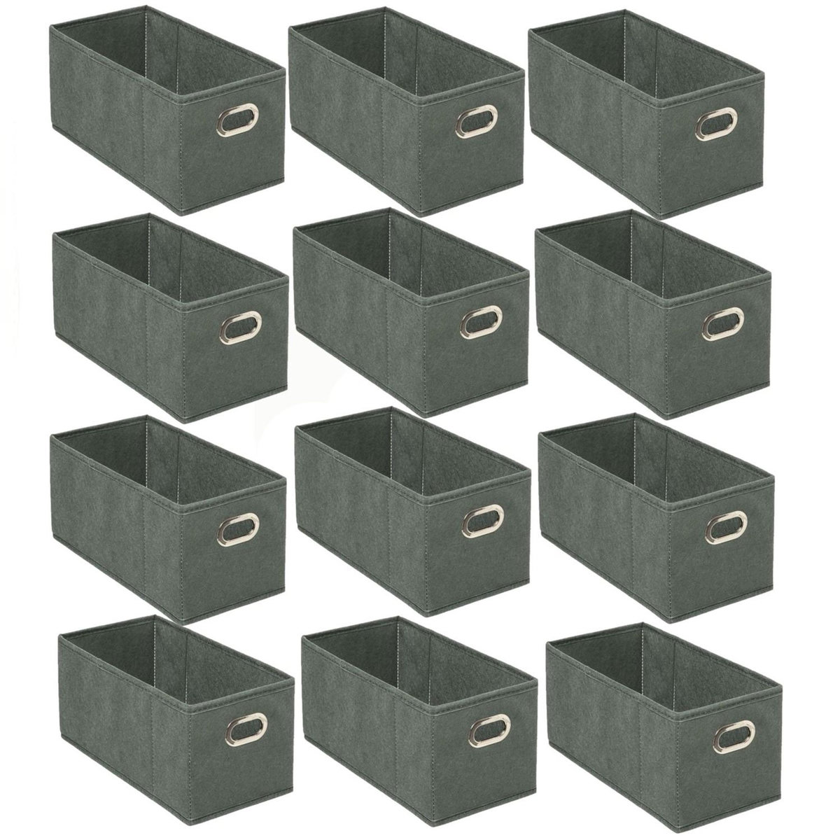 TOILINUX Lot de 12 Boites de rangement en tissu avec poignée