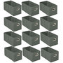 Voir la diapositive 1 : TOILINUX Lot de 12 Boites de rangement en tissu avec poignée