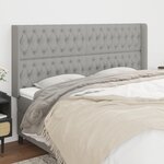 VIDAXL Tete de lit avec oreilles Gris clair 203x16x118/128 cm Tissu