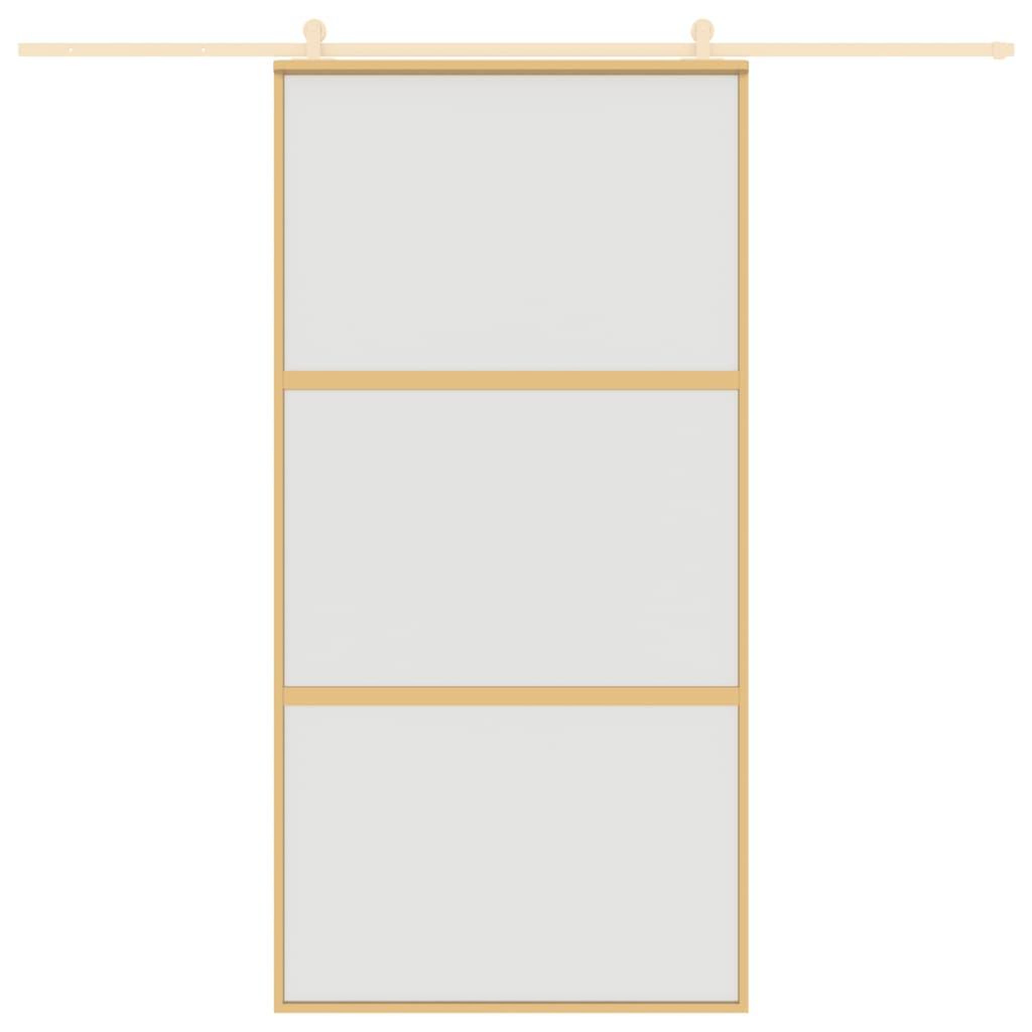 Voir la diapositive 3 : VIDAXL Porte coulissante dore 102,5x205 cm verre ESG depoli aluminium