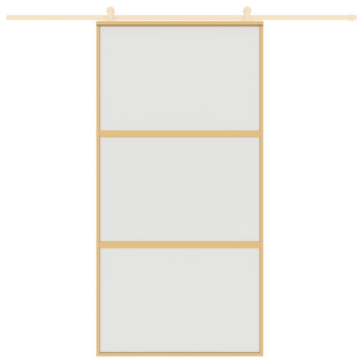 VIDAXL Porte coulissante dore 102,5x205 cm verre ESG depoli aluminium