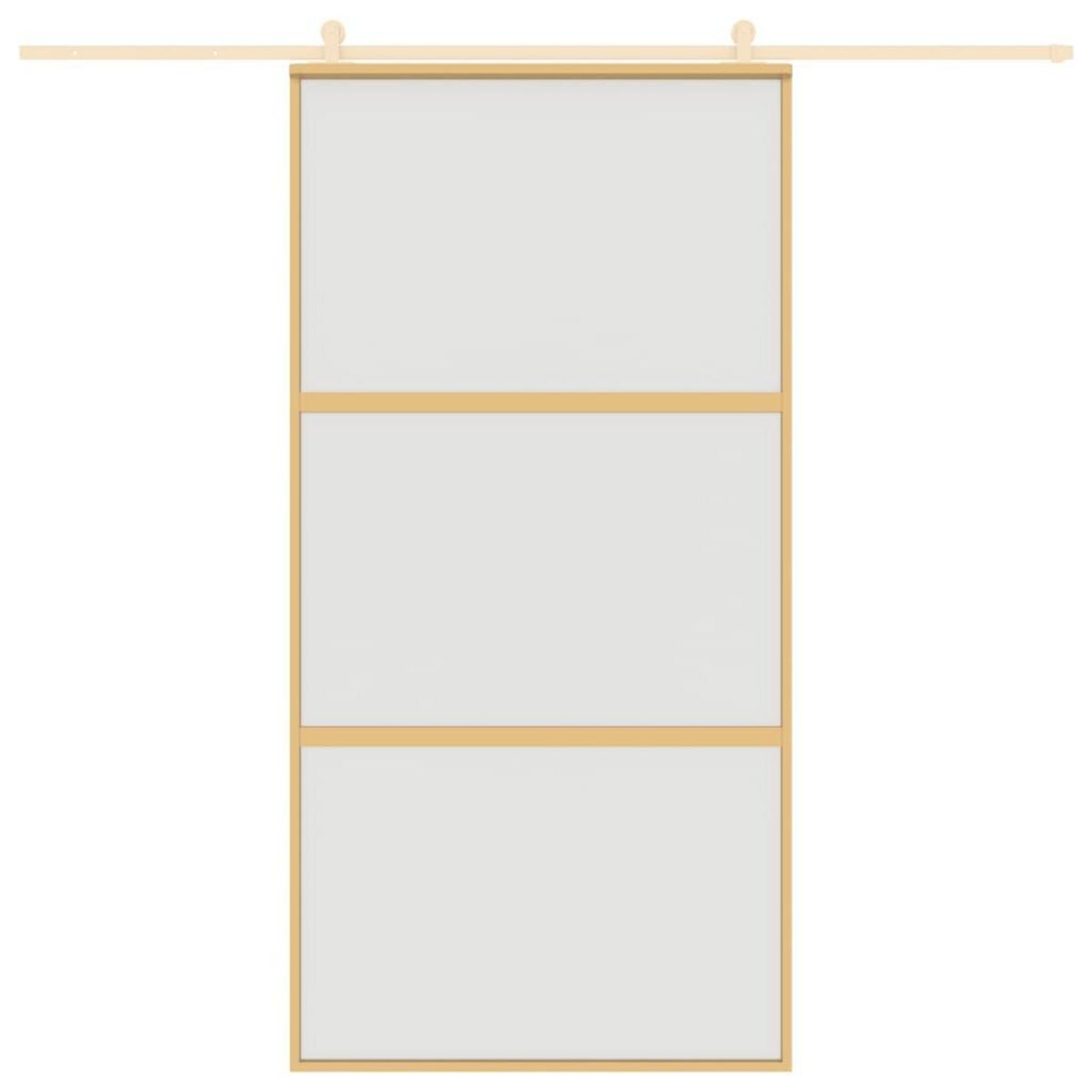 VIDAXL Porte coulissante dore 102,5x205 cm verre ESG depoli aluminium