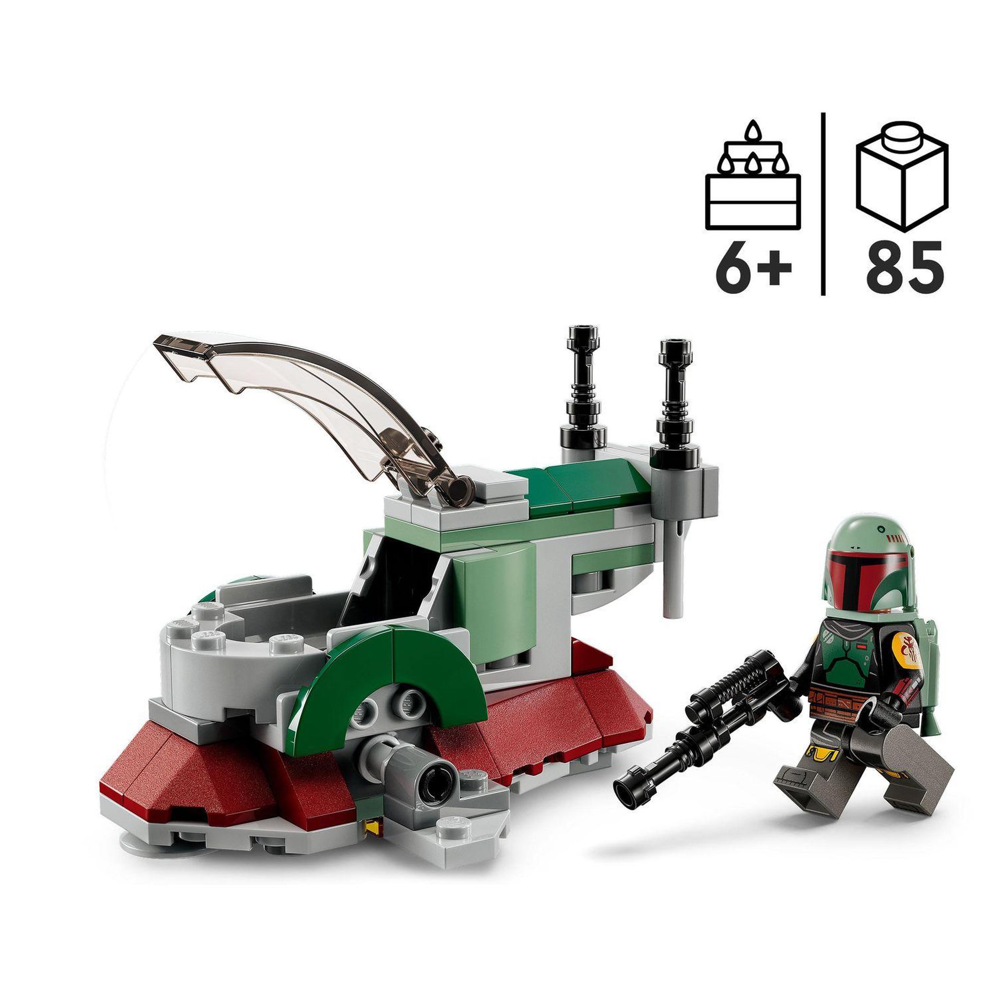 Voir la diapositive 4 : LEGO Star Wars 75344 Le micro vaisseau de Boba Fett,  Jouet Véhicule avec Lanceurs et Ailes Ajustables, Figurines, Le Mandalorien, Enfants 6 Ans