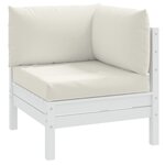 VIDAXL Coussins de palette lot de 3 creme melange tissu