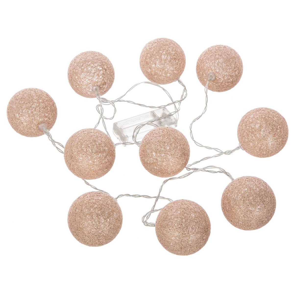 ATMOSPHERA Guirlande LED 10 boules - Rose glitter
