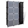 Voir la diapositive 2 : VIDAXL Armoire modulaire 9 compartiments Noir et blanc 37 x 115x150 cm