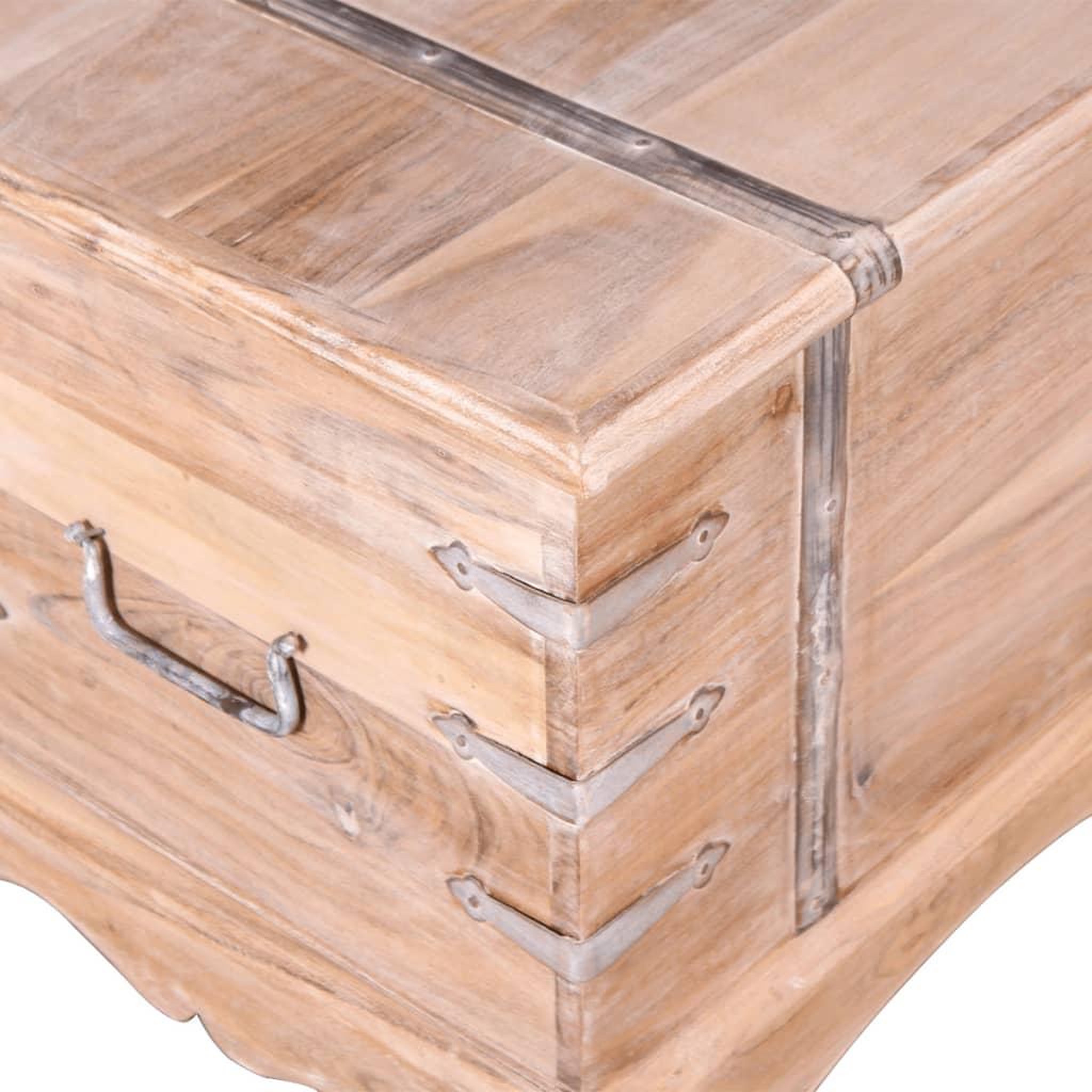 Voir la diapositive 4 : VIDAXL Coffre de rangement Bois d'Acacia