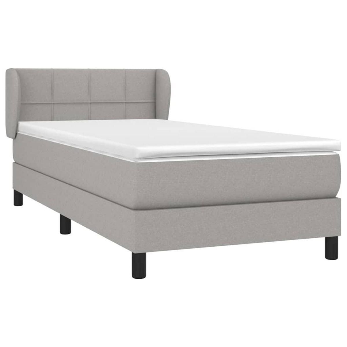 VIDAXL Sommier a lattes de lit avec matelas Gris clair 80x200 cm Tissu