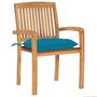 Voir la diapositive 3 : VIDAXL Chaises de jardin empilables avec coussins lot de 8 Teck solide