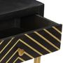 Voir la diapositive 4 : VIDAXL Table console Noir et dore 90x30x75 cm Bois de manguier massif