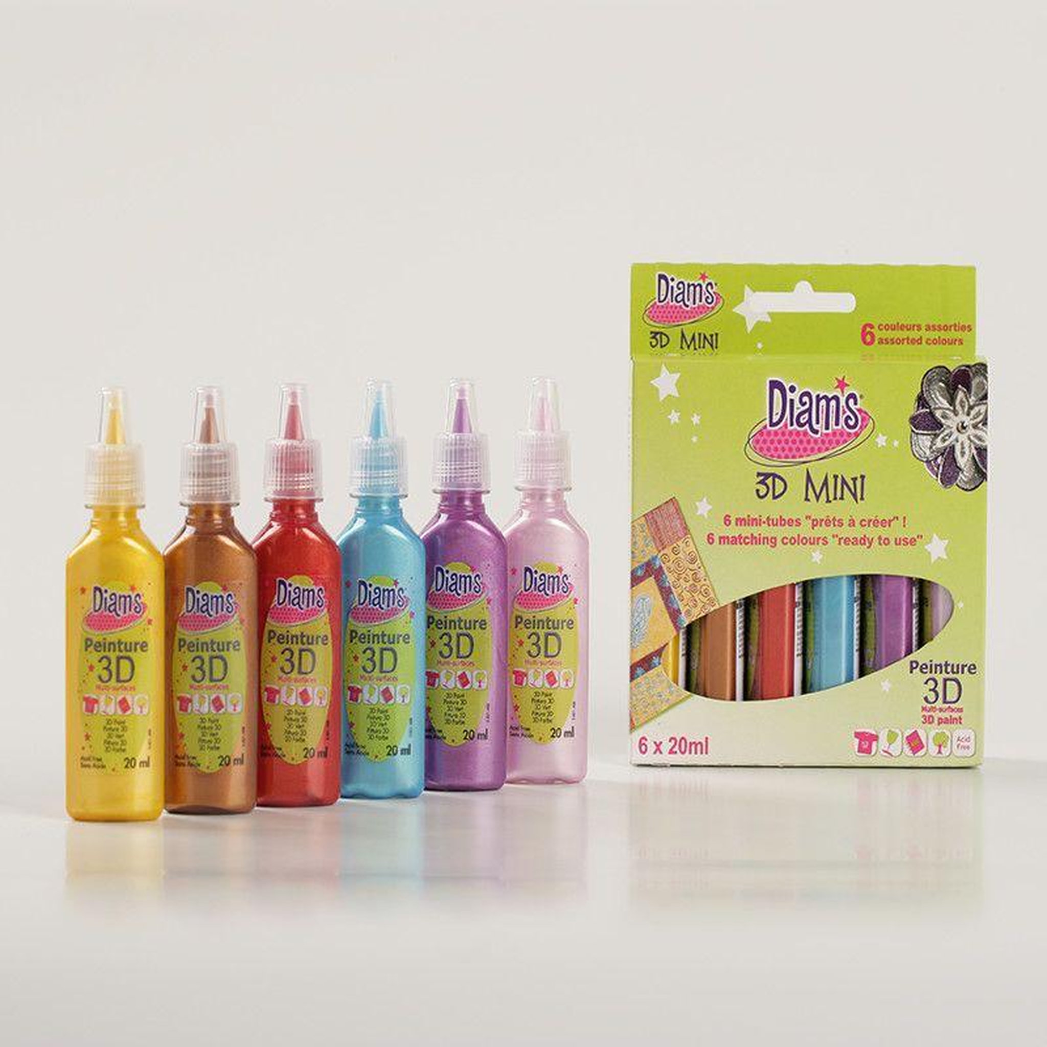 Diam's Set 6 couleurs nacrées diam's 3d mini - total fashion