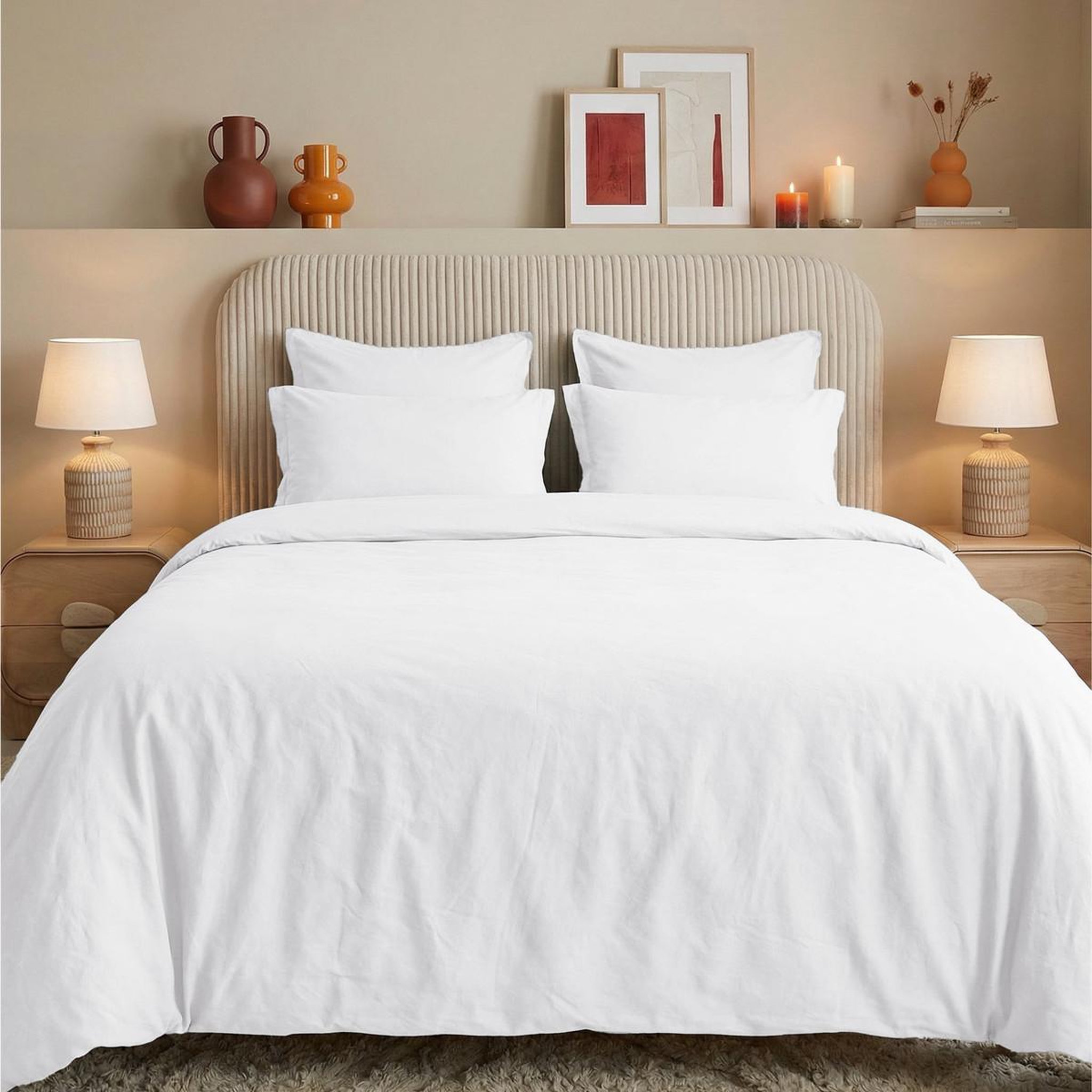 Voir la diapositive 3 : Sensei Maison Lot de 2 taies d'oreiller en percale lavée HOME WASHED
