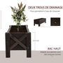Voir la diapositive 5 : OUTSUNNY Jardinière sur pieds bac à fleurs dim. 100L x 36l x 36H cm inserts d'irrigation inclus bois massif sapin traité